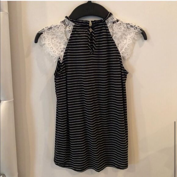 Lace sleeve stripe top - Picture 5 of 8